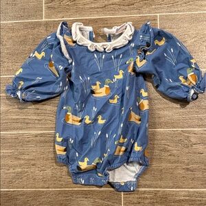 Charming Blue Duck Print Kids Bodysuit Size 3m $10